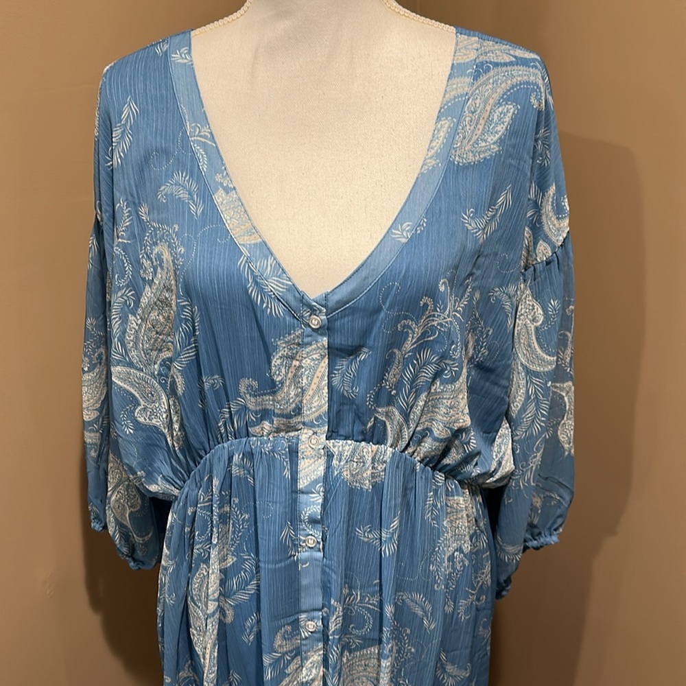 VENUS Button Down Maxi Dress - Blue NEW - Picture 12 of 15